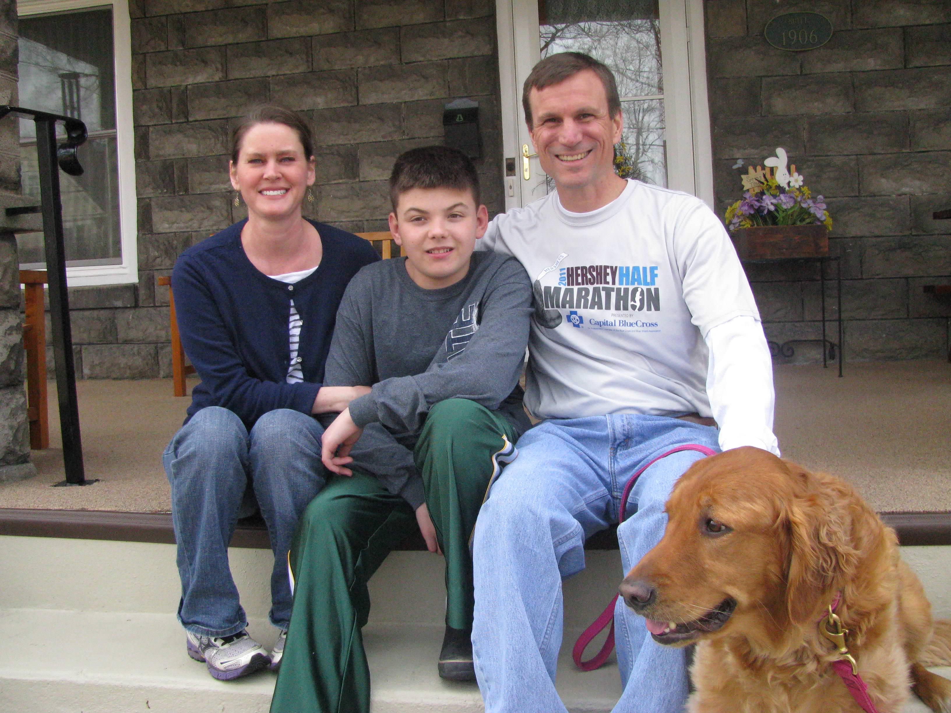 Yengo with his wife Amy, son Jack, and dog Charlotte.