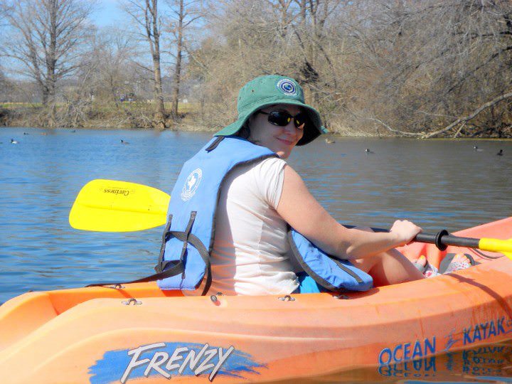 Thickman kayaking in Austin, Texas.