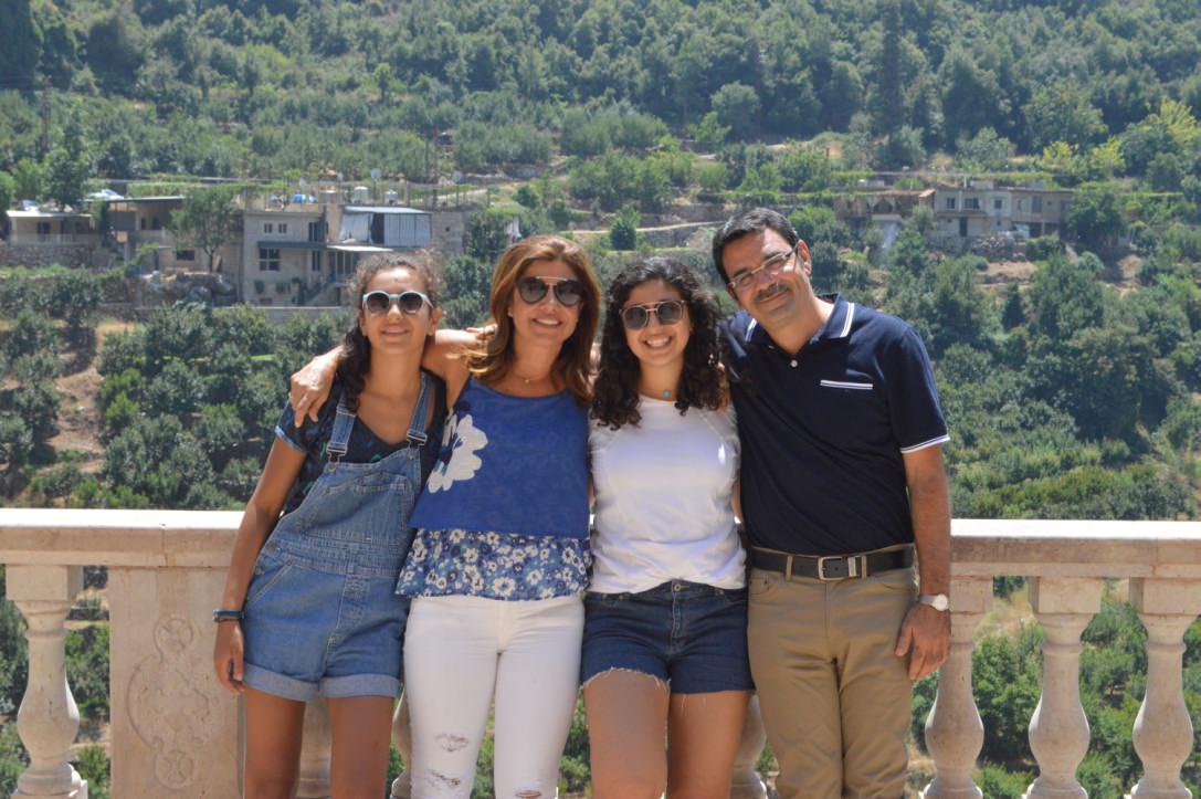 Machaca with wife Randa and daughters Seema and Raya.