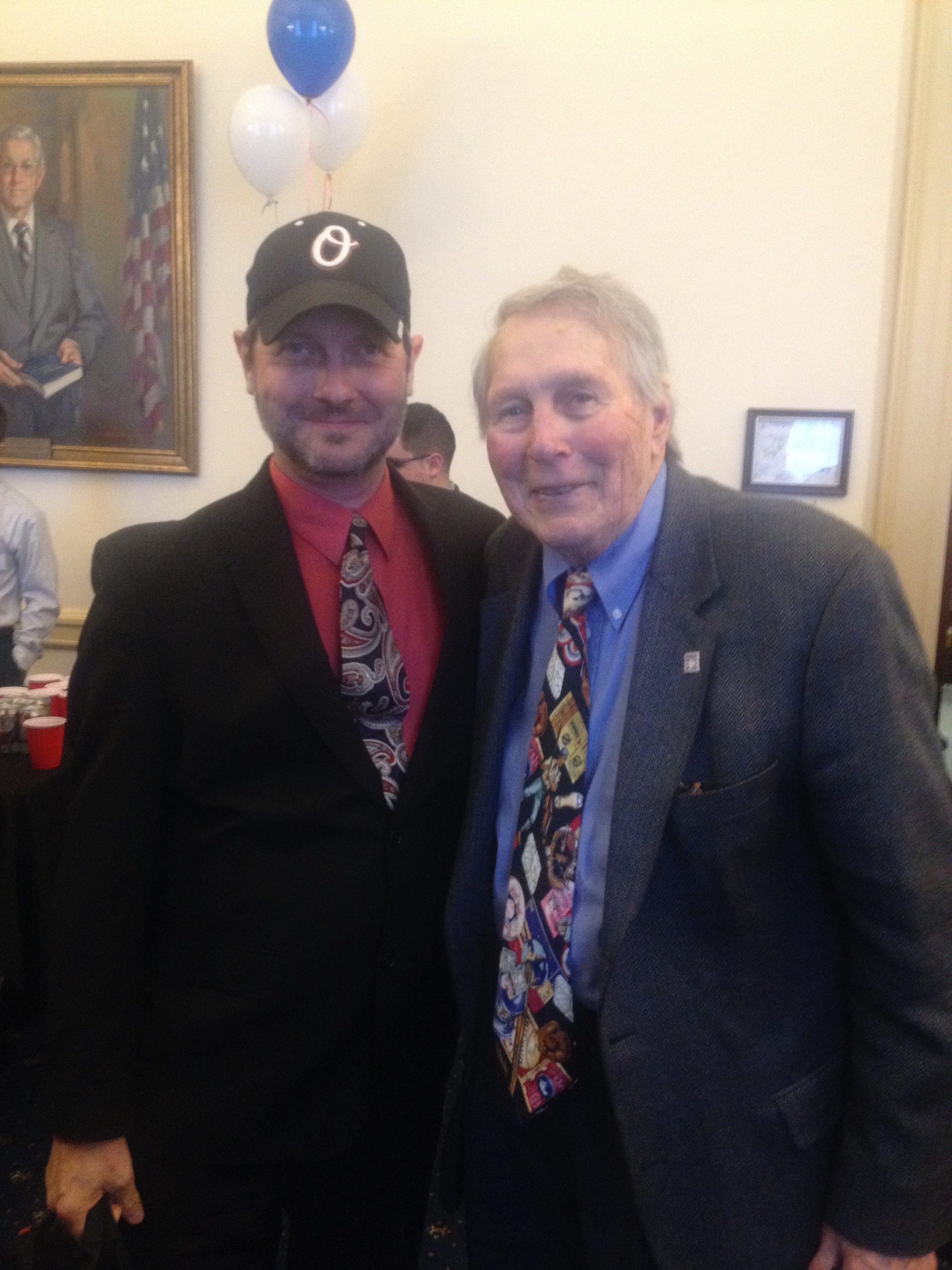 Wadkins with Baltimore Orioles great Brooks Robinson at a Major League Baseball reception on the Hill.